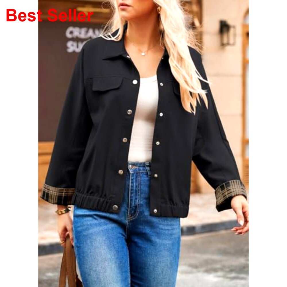 Oversized Snap Button Jacket Lightweight Material… - image 2